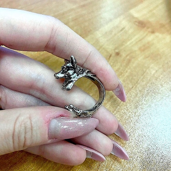 Silver Corgi dog adjustable ring - Picture 9 of 11